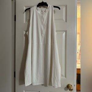 White Sleeveless Dress, Plus Size